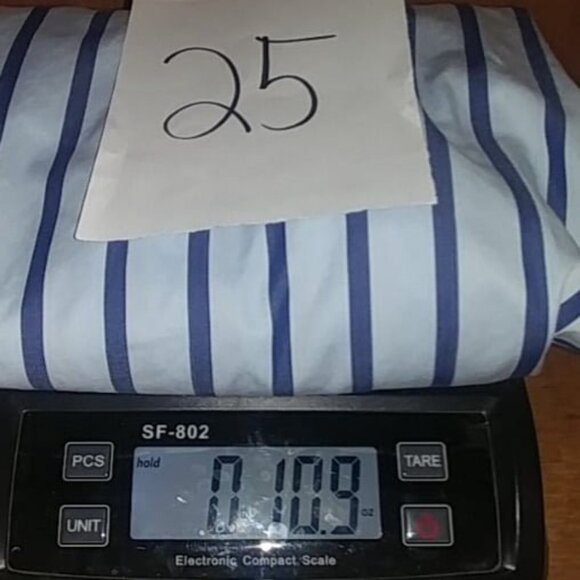 Faconnable Shirt Men's Blue White Striped Button Down Long Sleeve Size XL - Picture 8 of 8